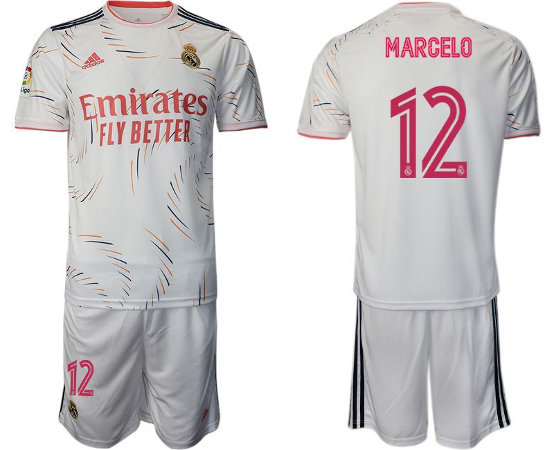 Men 2021-2022 Club Real Madrid home white #12 Adidas Soccer Jersey